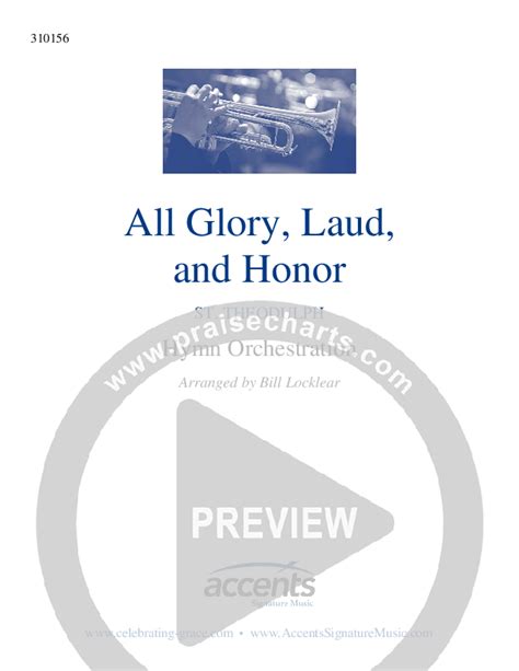 All Glory Laud And Honor PraiseCharts