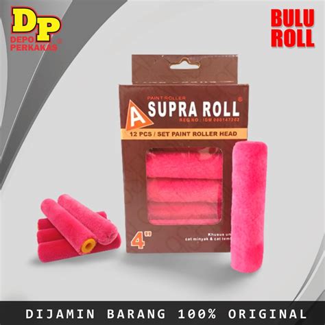 Isi Bulu Roll Kapal Merah 4 Inch SUPRA Refill Roller Cat Tembok