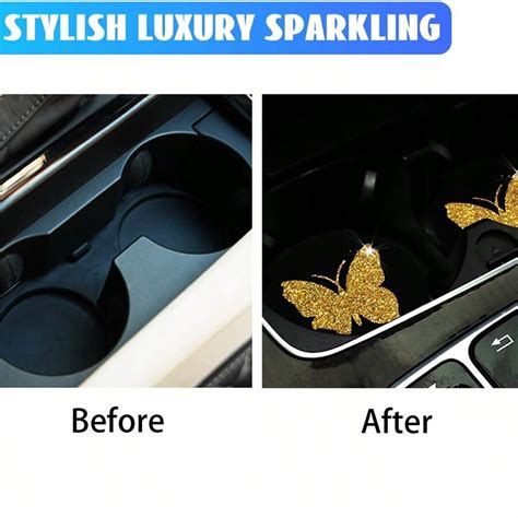 Butterfly Car Coasters 2 Pack Universal Anti Slip Insert Cup Holder