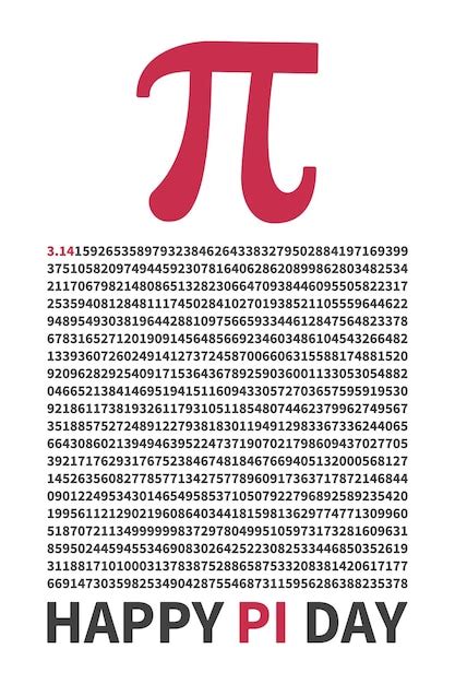 Premium Vector Happy Pi Day Vertical Banner Or Card Pi Symbol And