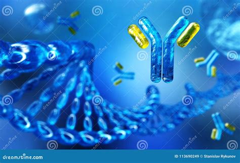 Antibodies Immunoglobulins Scientific Background 3d Rendering Stock