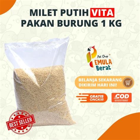 Jual O Pakan Burung Milet Putih Merk Vita Kg Milet Pakan Millet