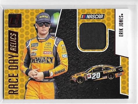 ERIK JONES 2019 DONRUSS RACE DAY RELICS RED BLACK SUIT NON SERIAL