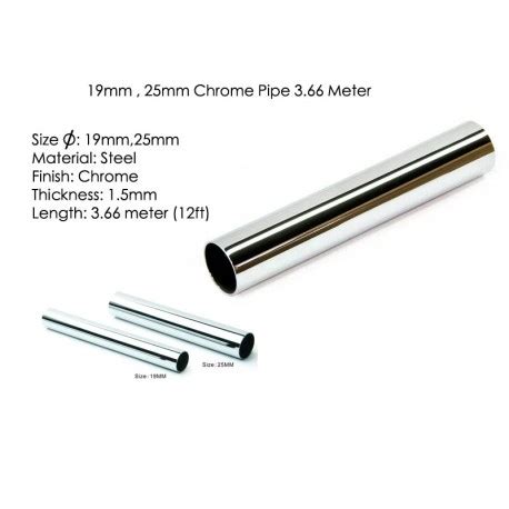 Chrome Pipe 12ft 19-25mm - Teamstar - Furniture Hardware, Furniture Accessories, Kitchen ...