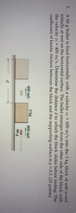 Solved 5 A 60 G Bullet Is Fired Horizontally With A