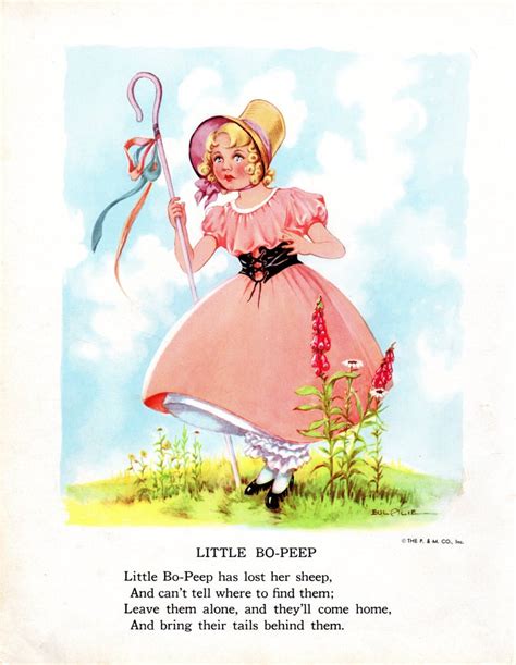 Little Bo Peep Mother Goose Nursery Rhymes Illustration By Etsy New