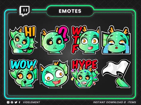 8 Twitch Emotes Water Emotes Monster Emotes Dragon Emotes Etsy In