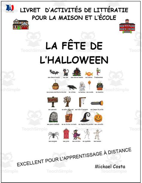 Livret dactivités de littératie et vocabulaire Halloween by Teach Simple