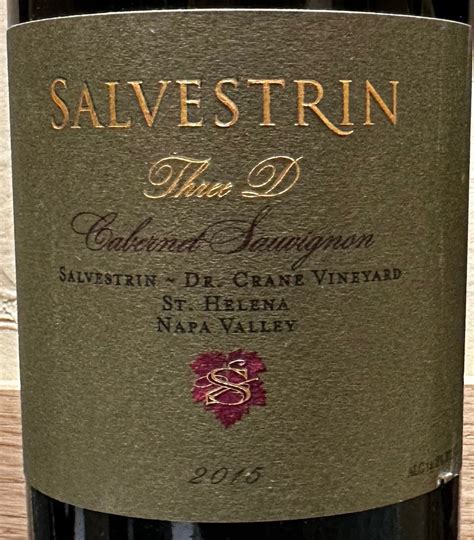 2015 Salvestrin Cabernet Sauvignon Three D Dr Crane USA California