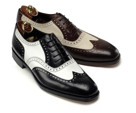 Men's Handmade Tuxedo shoes, Men black and white Wingtip brogue leather ...