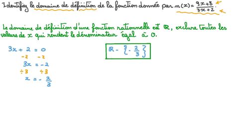 Vidéo question Déterminer le domaine de définition de fonctions