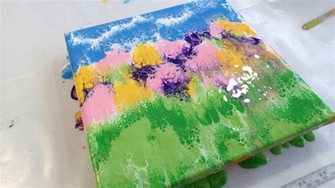 Acrylic Pouring Dip Technique Relaxing Garden Vibes