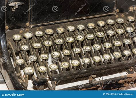 Keyboard old typewriter. stock image. Image of keys, alphabet - 55819659