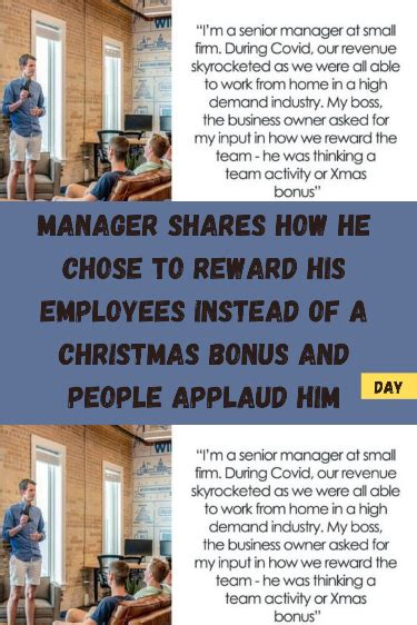 Manager Shares How He Chose To Reward His Employees Instead Of A Christmas Bonus And People