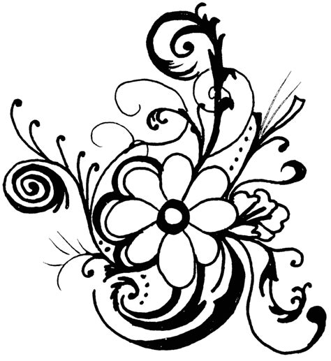 Line Art Flower - ClipArt Best