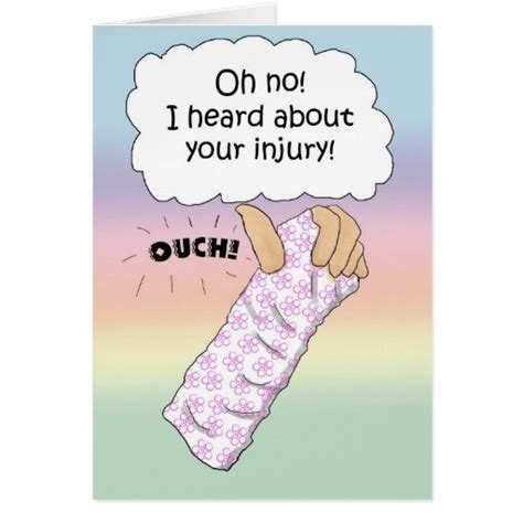 Broken Arm Injury Hurt Get Well Soon Card Zazzle