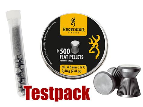 Testpack Browning Flat Pellets Diabolo Flachkopf Geriffelt