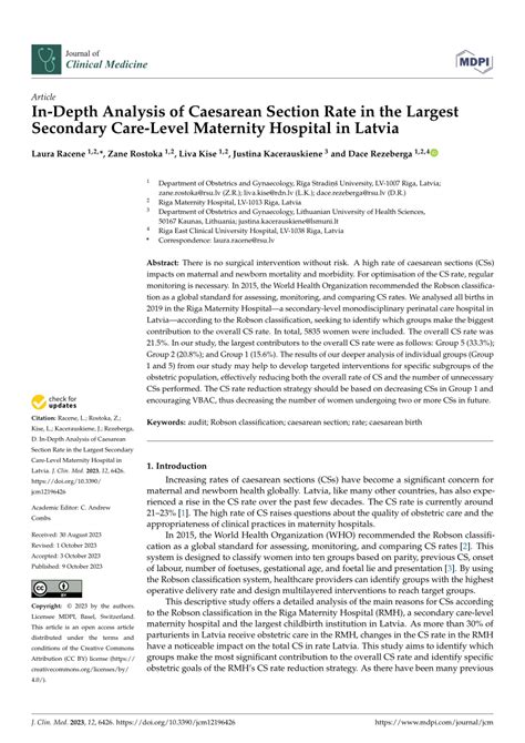 PDF In Depth Analysis Of Caesarean Section Rate In The Largest