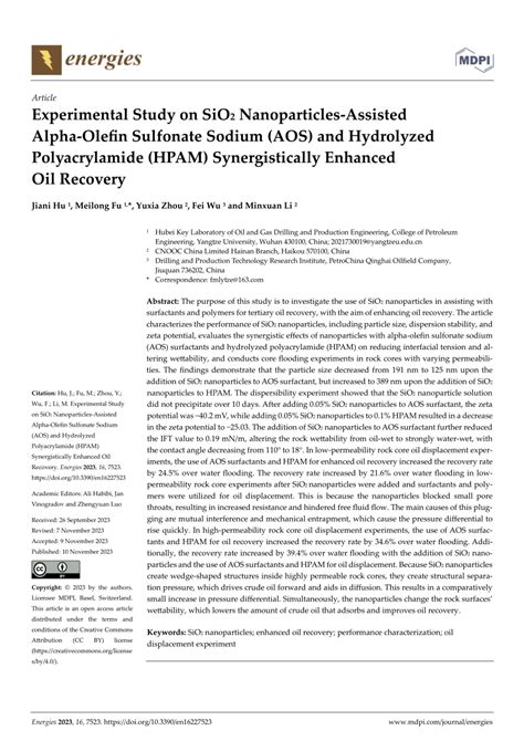 Pdf Experimental Study On Sio Nanoparticles Assisted Alpha Olefin