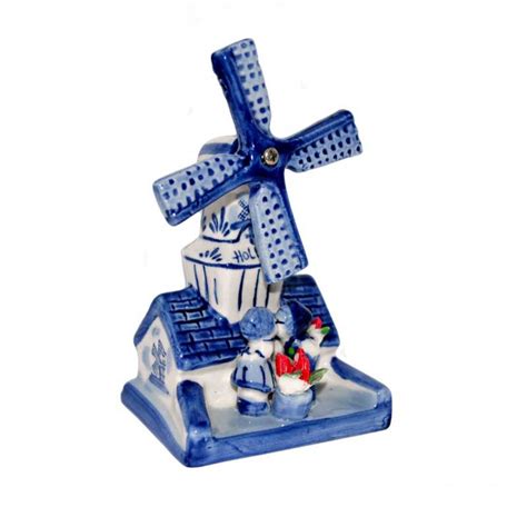 Delfts Blauw Molens Molen Delfts Blauw Kussend Paar Tulpen Holland Cm