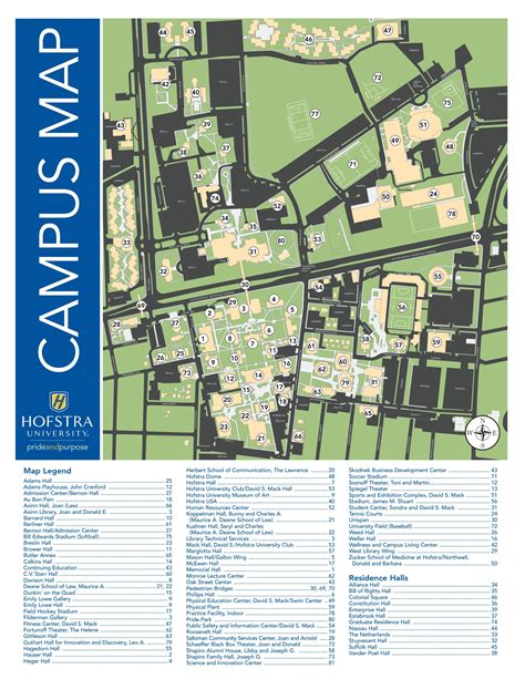 Hofstra University Campus Map with Legend by Hofstra University - Issuu