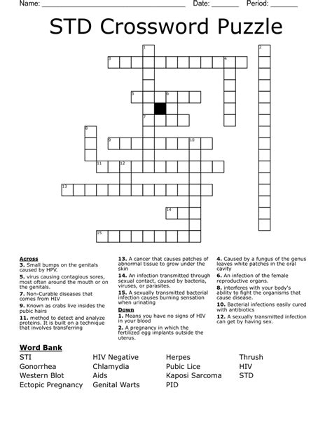 STI STD Crossword WordMint