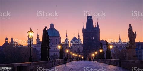 Charles Bridge A Medieval Stone Arch Bridge That Crosses The Vltava