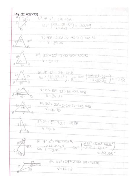 Ley de Cósenos PDF | PDF