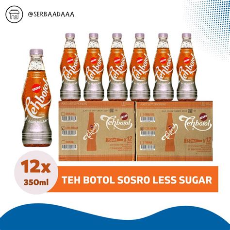 Jual Teh Botol Sosro Less Sugar 350ml Isi 12 Botol Shopee Indonesia