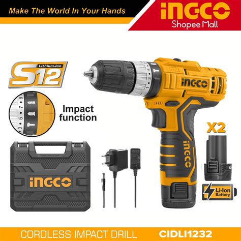 INGCO CIDLI1232 Lithium Ion Cordless Impact Drill High Quality Power