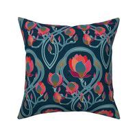 Magnolia Art Nouveau Small Scale Fabric Spoonflower