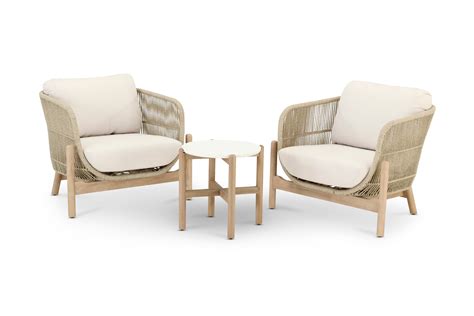 Salon De Jardin 2 Fauteuils Et Une Table Ronde 50cm Sicile Leroy Merlin