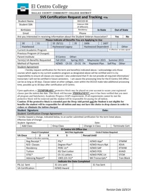 Fillable Online Elcentrocollege Certification Request And Tracking