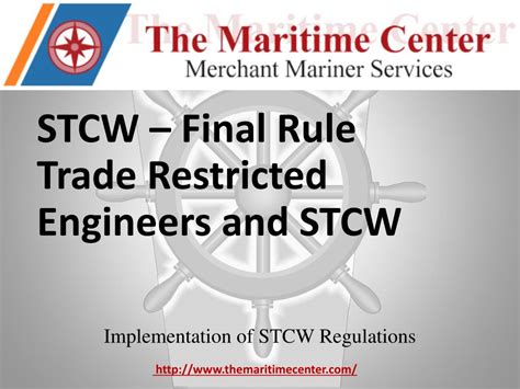 PPT STCW Final Rule Trade Restricted Engineers And STCW PowerPoint