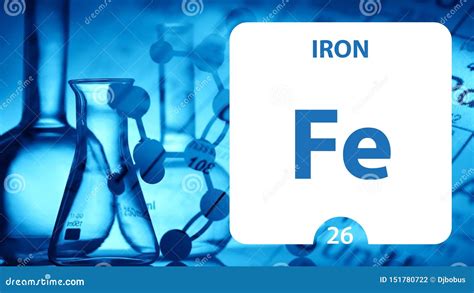 Iron Fe Chemical Element Sign 3d Rendering Isolated On White