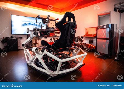 Vr Racing Simulator Setup with Steering Wheel Stock Image - Image of ...