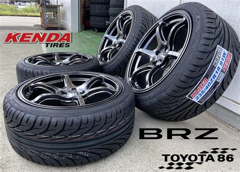 未使用86 BRZ タイヤホイールセット 18インチ Acht 6 クロニウムブラック KENDA KR20 F 225 40R18 R