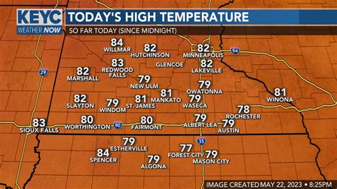 KEYC Weather Now on Twitter: "Here's a map of Monday's high ...