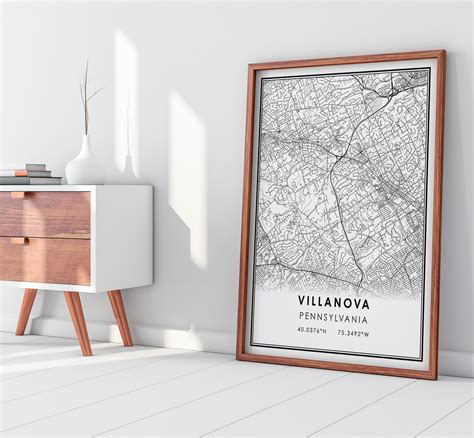 Villanova Pennsylvania Map Print Poster Canvas Pennsylvania - Etsy