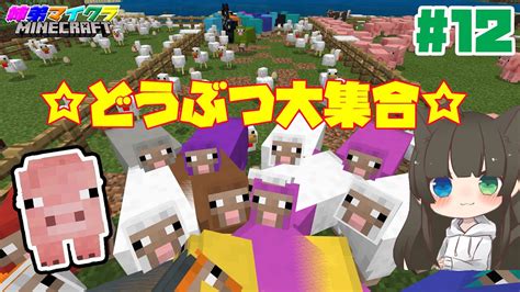 【マインクラフト小学生】拠点に牧場作り カラフルな羊に大量のニワトリ 大混乱12 Youtube