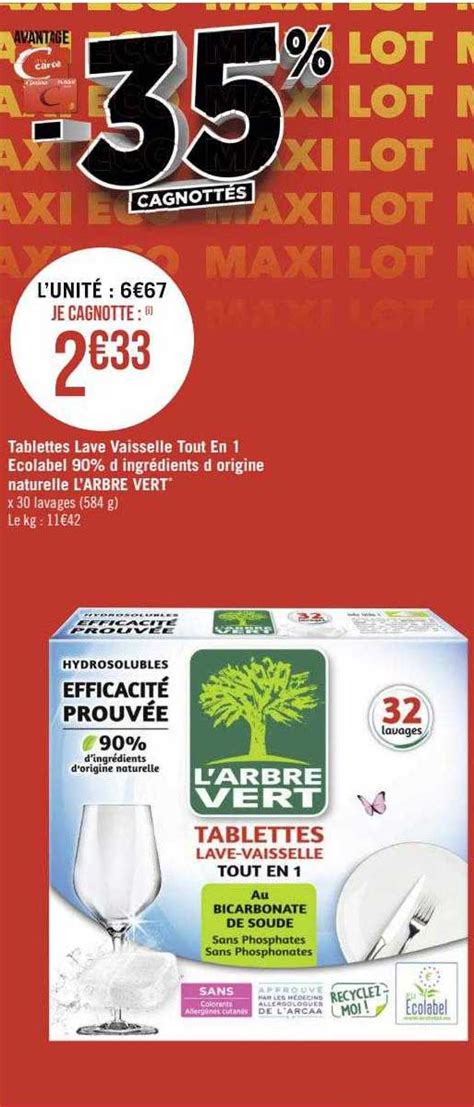 Promo Tablettes Lave Vaisselle Tout En 1 écolabel 90 D ingrédients D