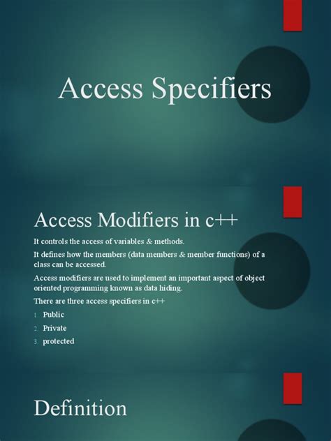 Access Specifiers In C Pdf Class Computer Programming C