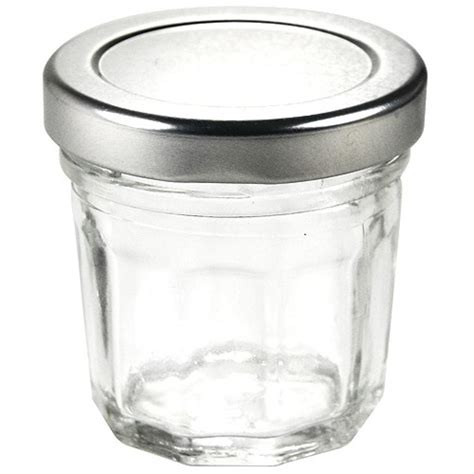 Mini Pot à confiture en verre couvercle argent Vaisselle Firplast