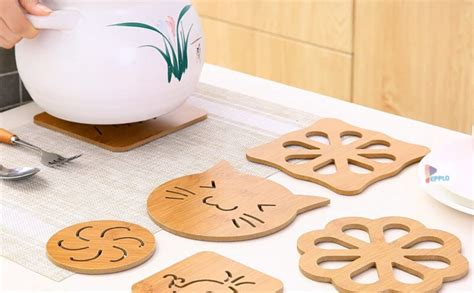 Buy Pepplo Heat Resistant Non Slip Bamboo Trivets Pot Mat For Kitchen Table Pcs Hot Pan Pads