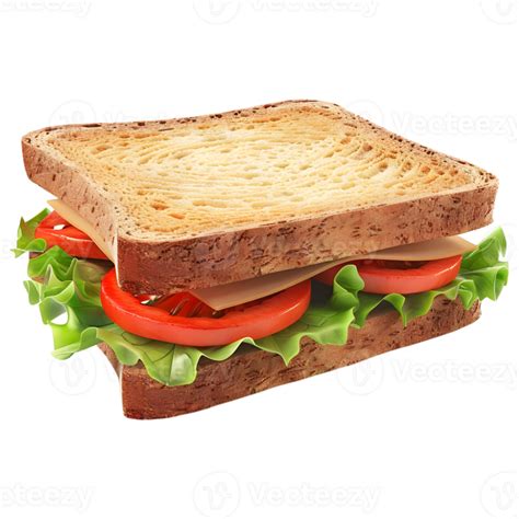 Ai Generated 3d Rendering Of A Bread Sandwich On Transparent Background