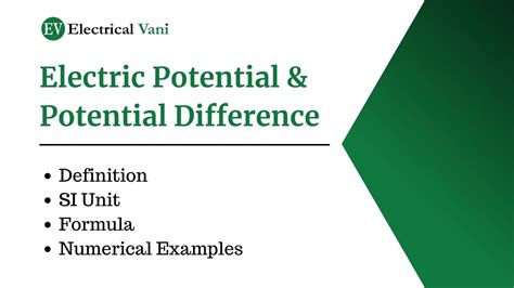 Potential Difference Voltage Definition Formula Unit And