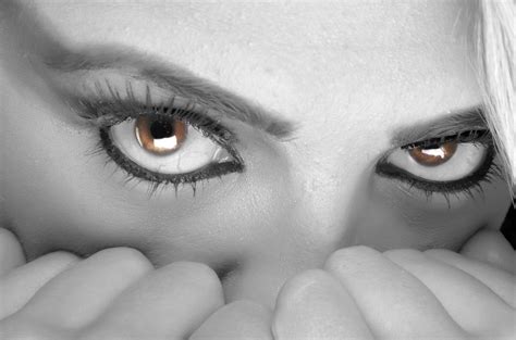 Fear In The Eyes Of A Woman Close Up Free Image Download