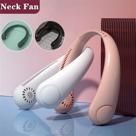 Mini Fan Neckband Bladeless Lazy Neck Hanging Cooler Usb Rechargeable