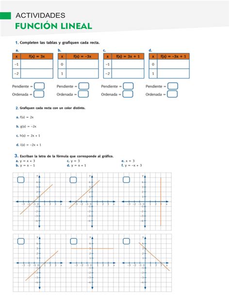 Actividades Funcion Lineal