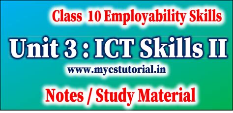 Class Employability Skills Unit Self Management Skills Ii Study